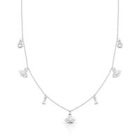 Foto do produto COLAR DE PRATA 42cm + 5cm DE EXTENSOR OLHO GREGO COM 6 ZIRCONES CRAVEJADOS 22268