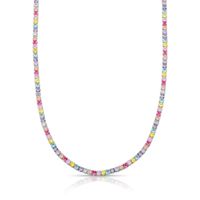 Foto do produto COLAR DE PRATA DELUXE RIVIEIRA 42cm + 5cm DE EXTENSOR COM 150 ZIRCONES QUADRADAS DE 2 MM 22029