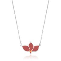 Foto do produto COLAR ESMALTADO ROSA FLOR COM 1 ZIRCONES