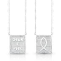 Foto do produto ESCAPULARIO DE PRATA RELIGIOSO 65 CM CRISTÃO 70 ZIRCONES CRAVEJADOS 20659