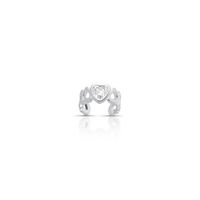 Foto do produto PIERCING DE PRATA SOLITARIO 5 X 10 MM ZIRCONE CENTRAL CORAÇÃO 5 MM UNIDADE VENDA POR UNIDADE NÃO POR PAR 21381