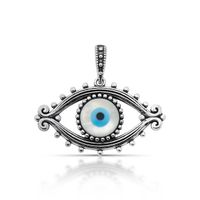 Foto do produto PINGENTE DE PRATA BALI OLHO GREGO COM MADRE PÉROLA 7.00 MM 21083