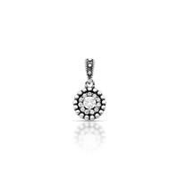 Foto do produto PINGENTE DE PRATA BALI REDONDO COM 12 ZIRCONES CRAVEJADOS PEDRA PRINCIPAL 3.5 MM 21347