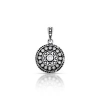 Foto do produto PINGENTE DE PRATA BALI REDONDO COM 17 ZIRCONES CRAVEJADOS CRISTAL 2.00 MM 21107
