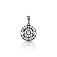 Foto do produto PINGENTE DE PRATA BALI REDONDO COM 27 ZIRCONES CRAVEJADOS 21043