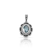 Foto do produto PINGENTE DE PRATA BALI SOLITÁRIO COM CRISTAL 6 X 8 MM 21085