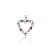 Foto do produto PINGENTE DE PRATA CRISTAL CORACAO 20 ZIRCONES