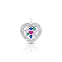 Foto do produto PINGENTE DE PRATA CRISTAL CORACAO 70 ZIRCONES