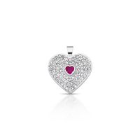 Foto do produto PINGENTE DE PRATA CRISTAL CORACAO 80 ZIRCONES