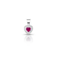 Foto do produto PINGENTE DE PRATA CRISTAL CORAÇÃO COM 21 ZIRCONES E PEDRA PRINCIPAL NANO SAPHIRA DE 4 X 4 MM 22112