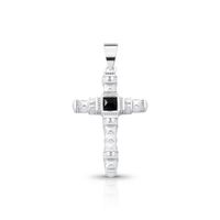 Foto do produto PINGENTE DE PRATA MASCULINO CRUZ 23 X1 8MM COM 1 ONIX CRAVEJADA 21692
