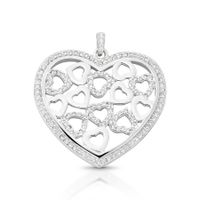 Foto do produto PINGENTE DE PRATA PAVE CORAÇÃO COM 142 ZIRCONES CRAVEJADOS 21510