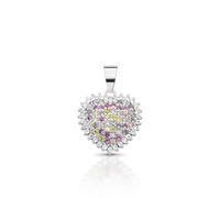Foto do produto PINGENTE DE PRATA PAVE CORAÇÃO COM 75 ZIRCONES CRAVEJADOS 22037