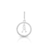 Foto do produto PINGENTE DE PRATA PAVE LETRA CÍRCULO A COM 36 ZIRCONES CRAVEJADOS 21251