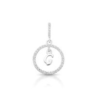 Foto do produto PINGENTE DE PRATA PAVE LETRA CÍRCULO G COM 36 ZIRCONES CRAVEJADOS 21257