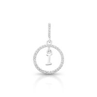 Foto do produto PINGENTE DE PRATA PAVE LETRA CÍRCULO I COM 36 ZIRCONES CRAVEJADOS 21259