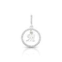 Foto do produto PINGENTE DE PRATA PAVE LETRA CÍRCULO M COM 36 ZIRCONES CRAVEJADOS 21263