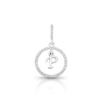 Foto do produto PINGENTE DE PRATA PAVE LETRA CÍRCULO P COM 36 ZIRCONES CRAVEJADOS 21265