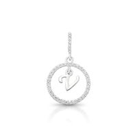 Foto do produto PINGENTE DE PRATA PAVE LETRA CÍRCULO V COM 36 ZIRCONES CRAVEJADOS 21269