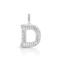 Foto do produto PINGENTE DE PRATA PAVE LETRA GRANDE D COM 67 ZIRCONES CRAVEJADOS 21618