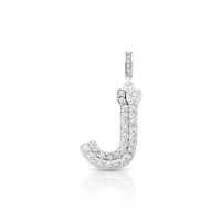 Foto do produto PINGENTE DE PRATA PAVE LETRA GRANDE J COM 43 ZIRCONES CRAVEJADOS 21624