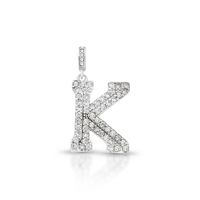 Foto do produto PINGENTE DE PRATA PAVE LETRA GRANDE K COM 63 ZIRCONES CRAVEJADOS 21625