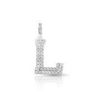 Foto do produto PINGENTE DE PRATA PAVE LETRA GRANDE L COM 48 ZIRCONES CRAVEJADOS 21626
