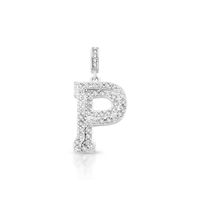 Foto do produto PINGENTE DE PRATA PAVE LETRA GRANDE P COM 55 ZIRCONES CRAVEJADOS 21629
