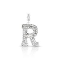 Foto do produto PINGENTE DE PRATA PAVE LETRA GRANDE R COM 65 ZIRCONES CRAVEJADOS 21630