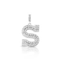 Foto do produto PINGENTE DE PRATA PAVE LETRA GRANDE S COM 67 ZIRCONES CRAVEJADOS 21631