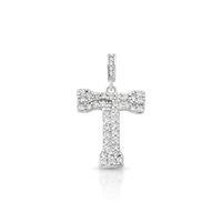 Foto do produto PINGENTE DE PRATA PAVE LETRA GRANDE T COM 47 ZIRCONES CRAVEJADOS 21632