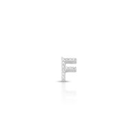 Foto do produto PINGENTE DE PRATA PAVE LETRA PEQUENA F 8 MM COM 12 ZIRCONES CRAVEJADOS 19393