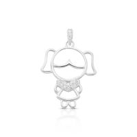 Foto do produto PINGENTE DE PRATA PAVE MENINA COM 17 ZIRCONES CRAVEJADOS 20788