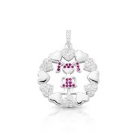 Foto do produto PINGENTE DE PRATA PAVE MENINA COM 89 ZIRCONES CRAVEJADOS + NANO STONES 19498
