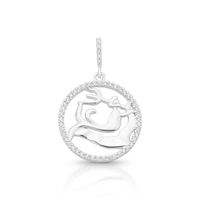 Foto do produto PINGENTE DE PRATA PAVE SIGNO AQUARIO COM 49 ZIRCONES CRAVEJADOS 21250
