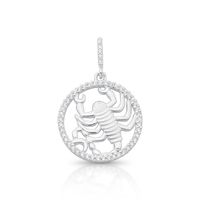 Foto do produto PINGENTE DE PRATA PAVE SIGNO ESCORPIÃO COM 49 ZIRCONES CRAVEJADOS 21248
