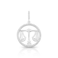 Foto do produto PINGENTE DE PRATA PAVE SIGNO LIBRA COM 49 ZIRCONES CRAVEJADOS 21247