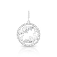 Foto do produto PINGENTE DE PRATA PAVE SIGNO PEIXES COM 49 ZIRCONES CRAVEJADOS 21233