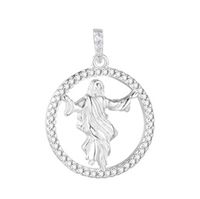 Foto do produto PINGENTE DE PRATA RELIGIOSO CRISTO 49 ZIRCONES