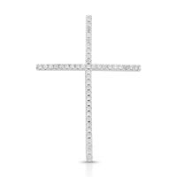 Foto do produto PINGENTE DE PRATA RELIGIOSO CRUZ 4CM COM 87 ZIRCONES CRAVEJADOS 20784