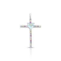Foto do produto PINGENTE DE PRATA RELIGIOSO CRUZ COM 22 ZIRCONES CRAVEJADOS 22068