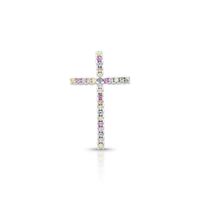 Foto do produto PINGENTE DE PRATA RELIGIOSO CRUZ COM 87 ZIRCONES CRAVEJADOS 22069