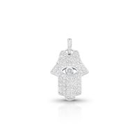 Foto do produto PINGENTE DE PRATA RELIGIOSO MAO  70 ZIRCONES