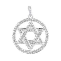 Foto do produto PINGENTE DE PRATA RELIGIOSO MAO ESTRELA DE DAVI 91 ZIRCONES