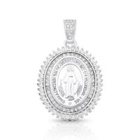 Foto do produto PINGENTE DE PRATA RELIGIOSO NOSSA SENHORA 24 MM X 33 MM COM 98 ZIRCONES CRAVEJADOS 20782