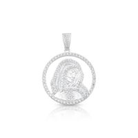 Foto do produto PINGENTE DE PRATA RELIGIOSO NOSSA SENHORA 28 MM COM 129 ZIRCONES CRAVEJADOS 20780