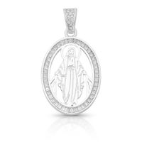 Foto do produto PINGENTE DE PRATA RELIGIOSO NOSSA SENHORA 28 MM COM 44 ZIRCONES CRAVEJADOS 20778