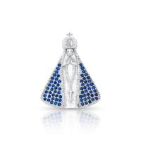 Foto do produto PINGENTE DE PRATA RELIGIOSO NSRA APARECIDA 28 MM COM 68 ZIRCONES CRAVEJADOS 20777