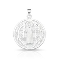 Foto do produto PINGENTE DE PRATA RELIGIOSO SÃO BENTO 28 MM COM 22 ZIRCONES CRAVEJADOS 20772