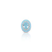 Foto do produto PINGENTE ESMALTADO AZUL OVAL COM 33 ZIRCONES